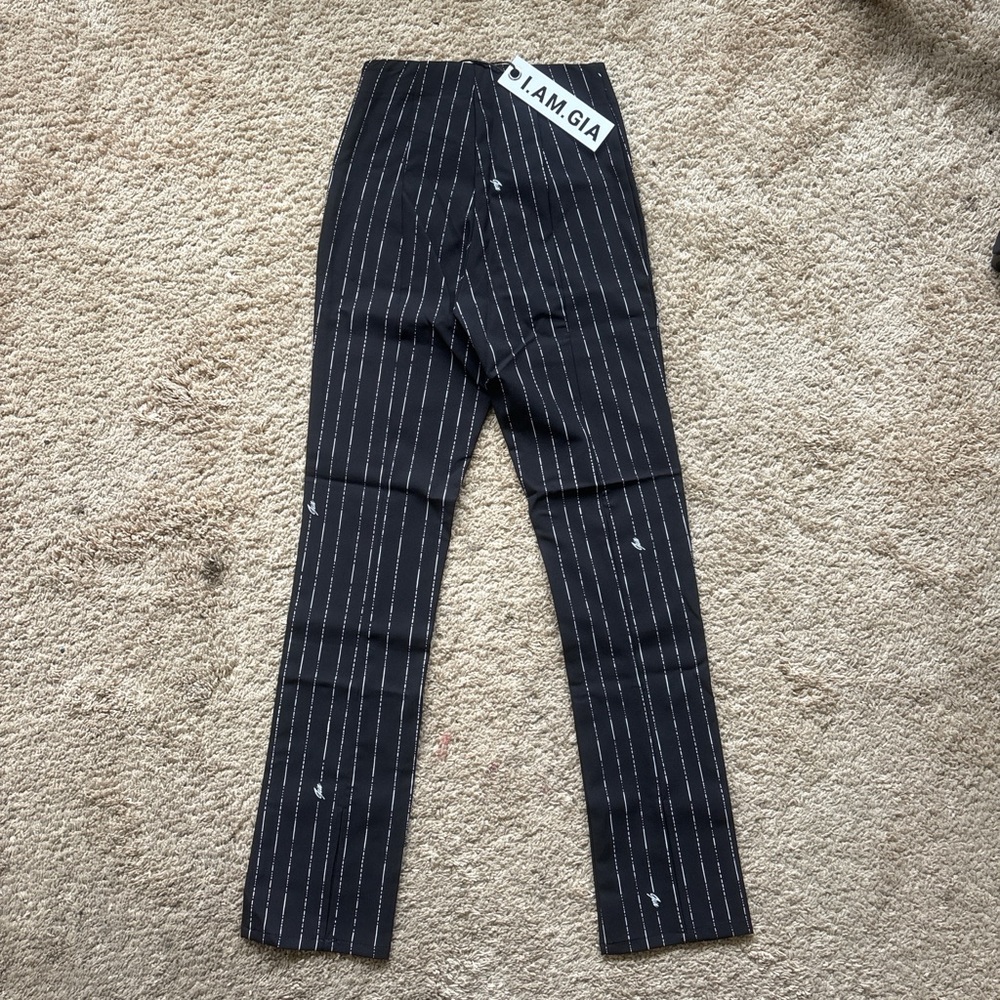 I.AM.GIA Black Pinstripe Dominique Pants - Picture 5 of 7